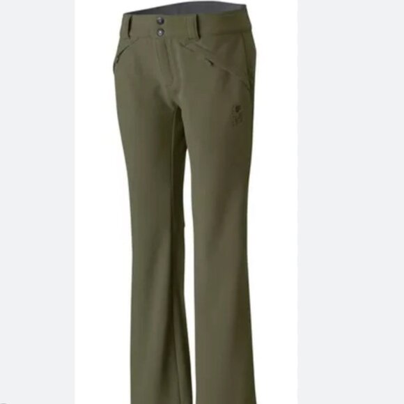Mountain Hardwear Womens Sharp Chuter Pants Size 10 green Soft Shell - Picture 1 of 15